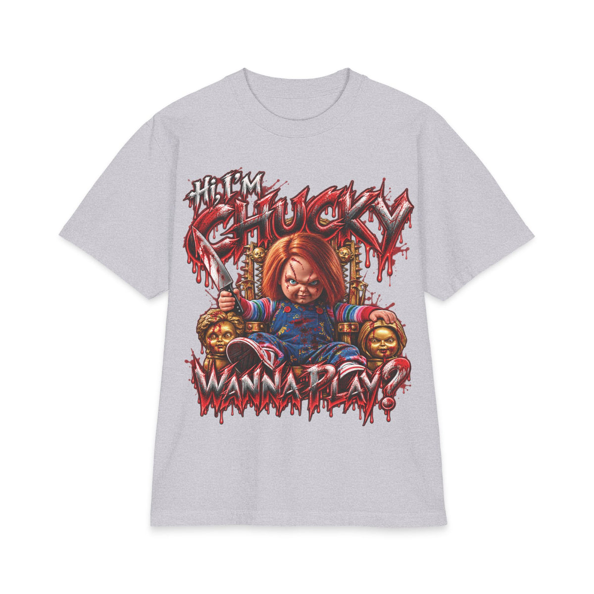 Chucky Slasher Doll Wanna Play T-Shirt | Horror Movie Graphic Tee