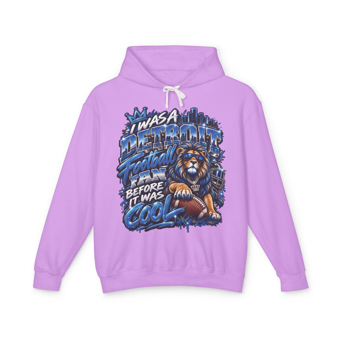 Detroit Retro Graffiti Hoodie | Lion, Skyline, Football Illustration