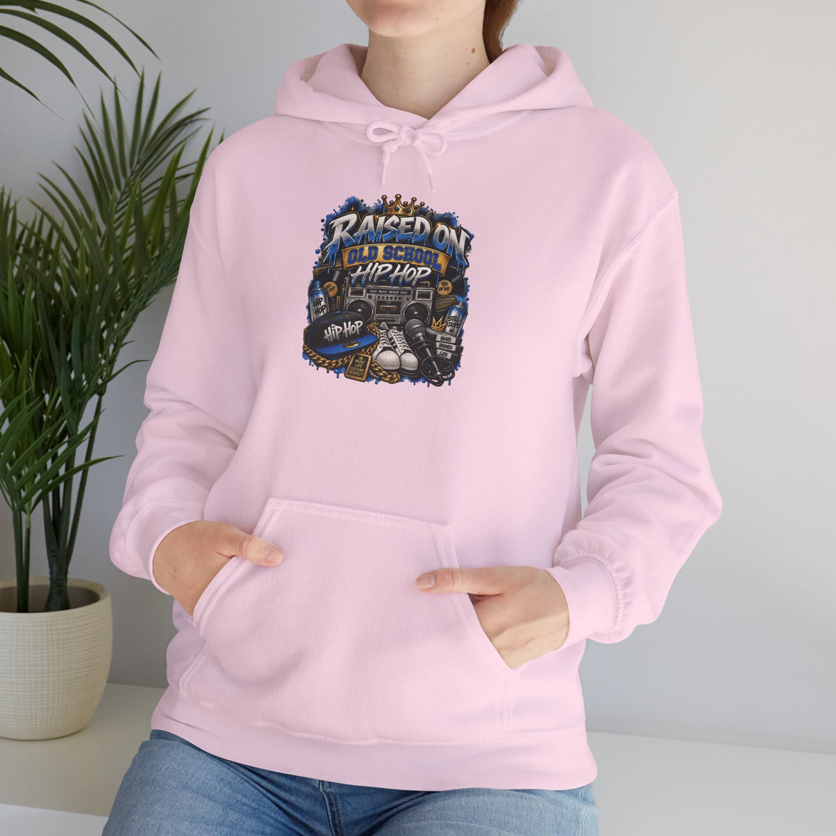 Raised On hip hop Hoodie | Vintage Guitar Skull Band Design