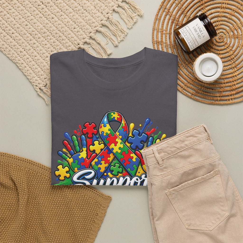 Support Squad T-Shirt | Autism Awareness Ribbon, Puzzle Heart Design