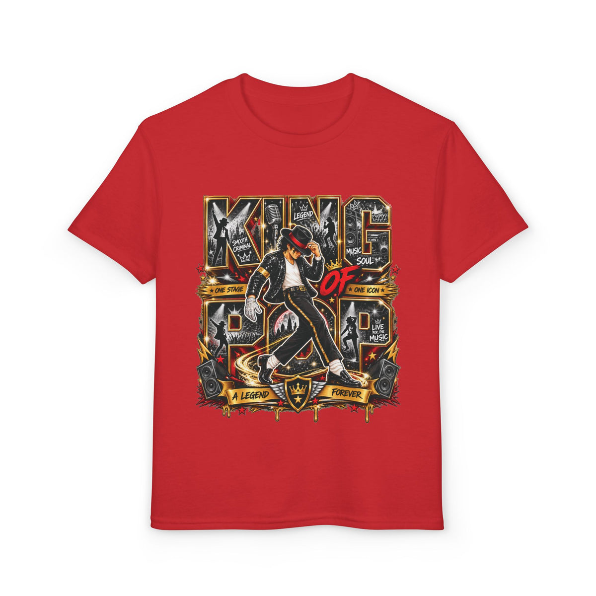 King of Pop Michael Jackson design Youth T-Shirt | Retro Music Dance Tee