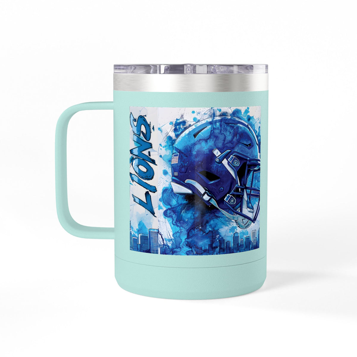 Blue Football Helmet Lions mug | 15oz Tumbler
