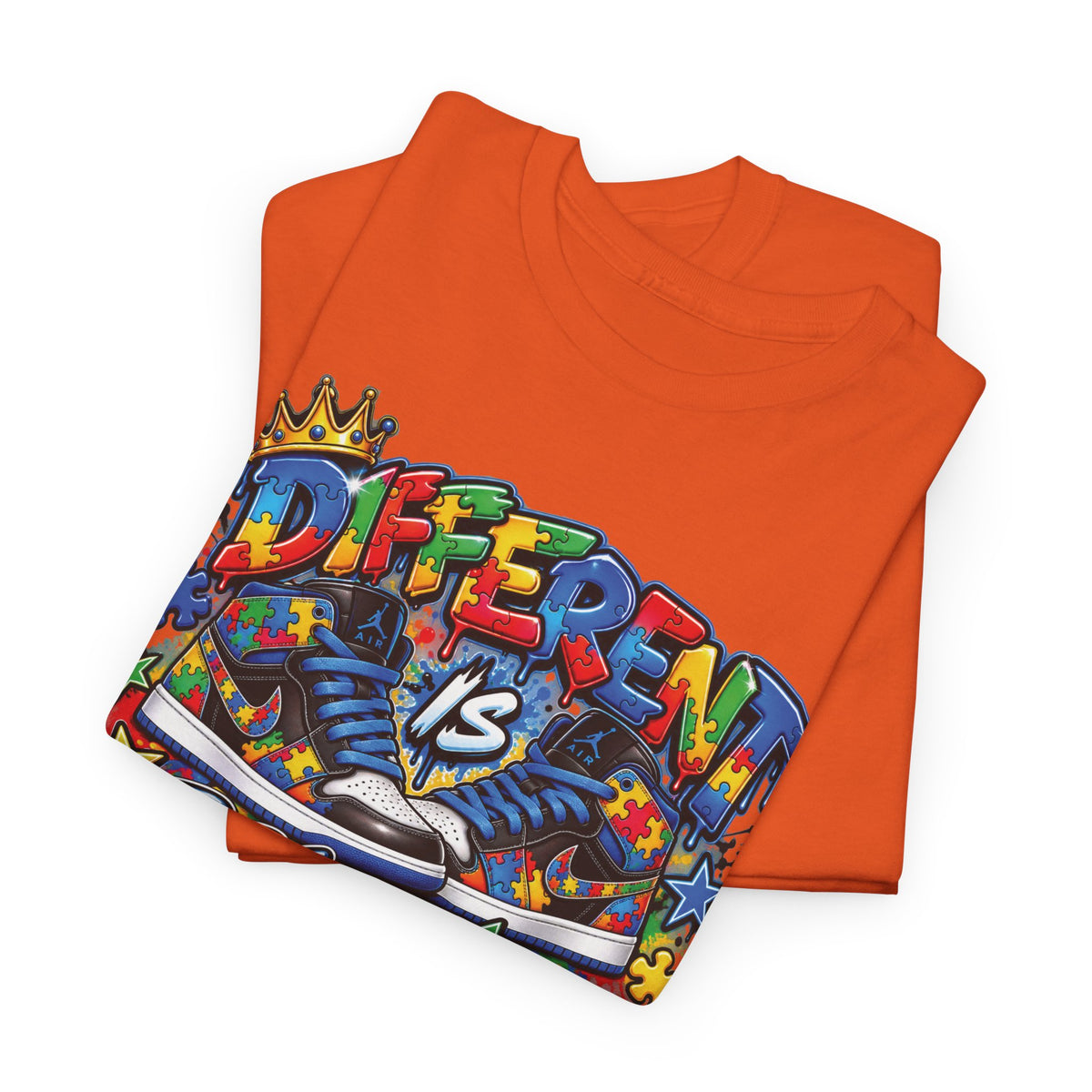 Different Is Beautiful Autism T-Shirt | Colorful Graffiti Typography