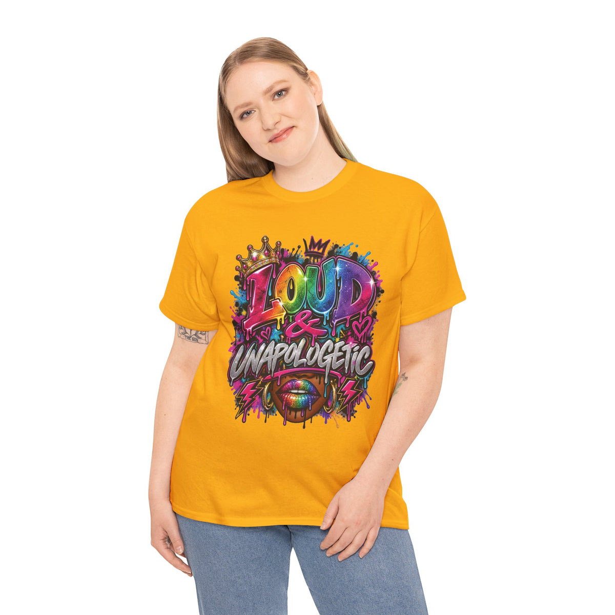 Loud & Unapologetic T-Shirt | Colorful Graffiti Typography, Bold Street Art Tee
