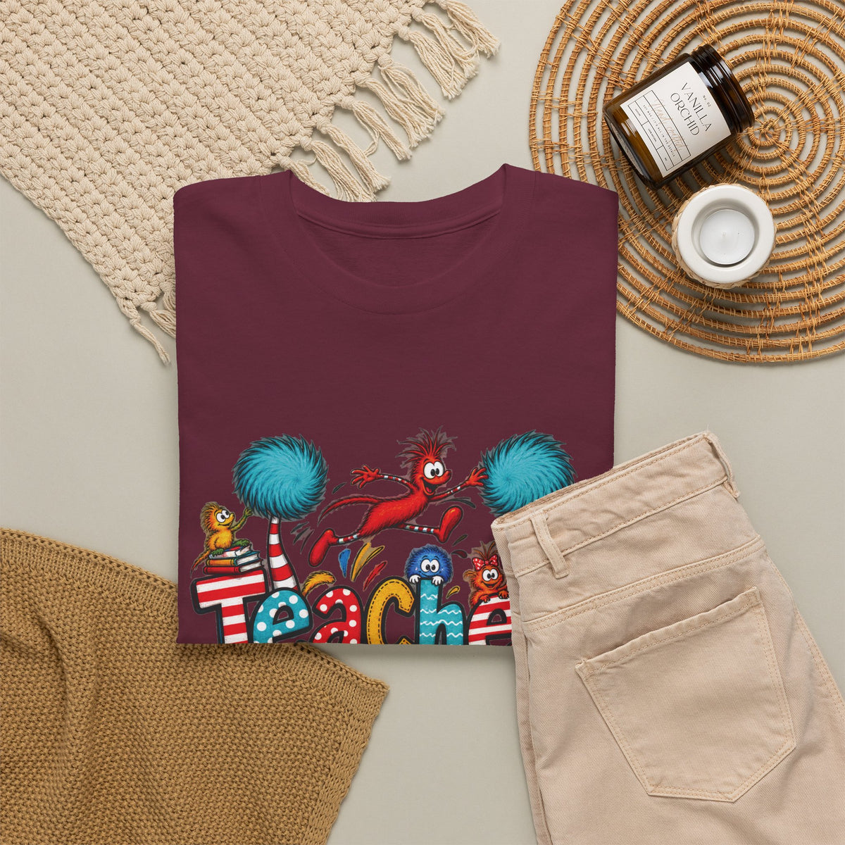 Teacher of Little Things T-Shirt | Colorful Dr. Seuss Style Kids Classroom Tee