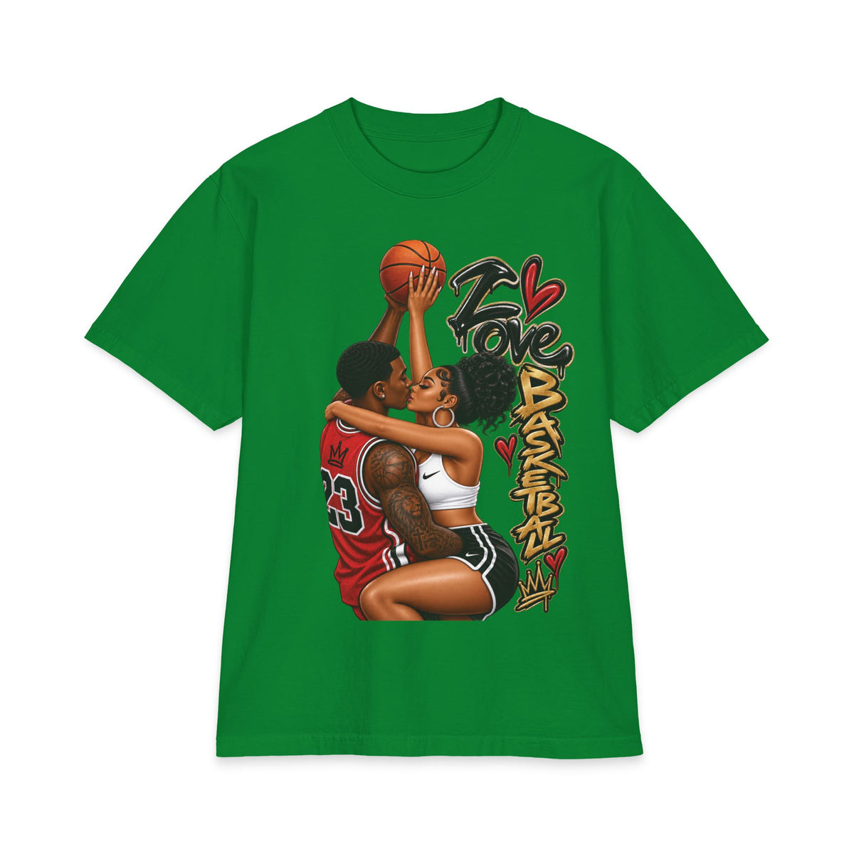 Love Basketball couple illustration Short Sleeve Tee | Basketball Romance