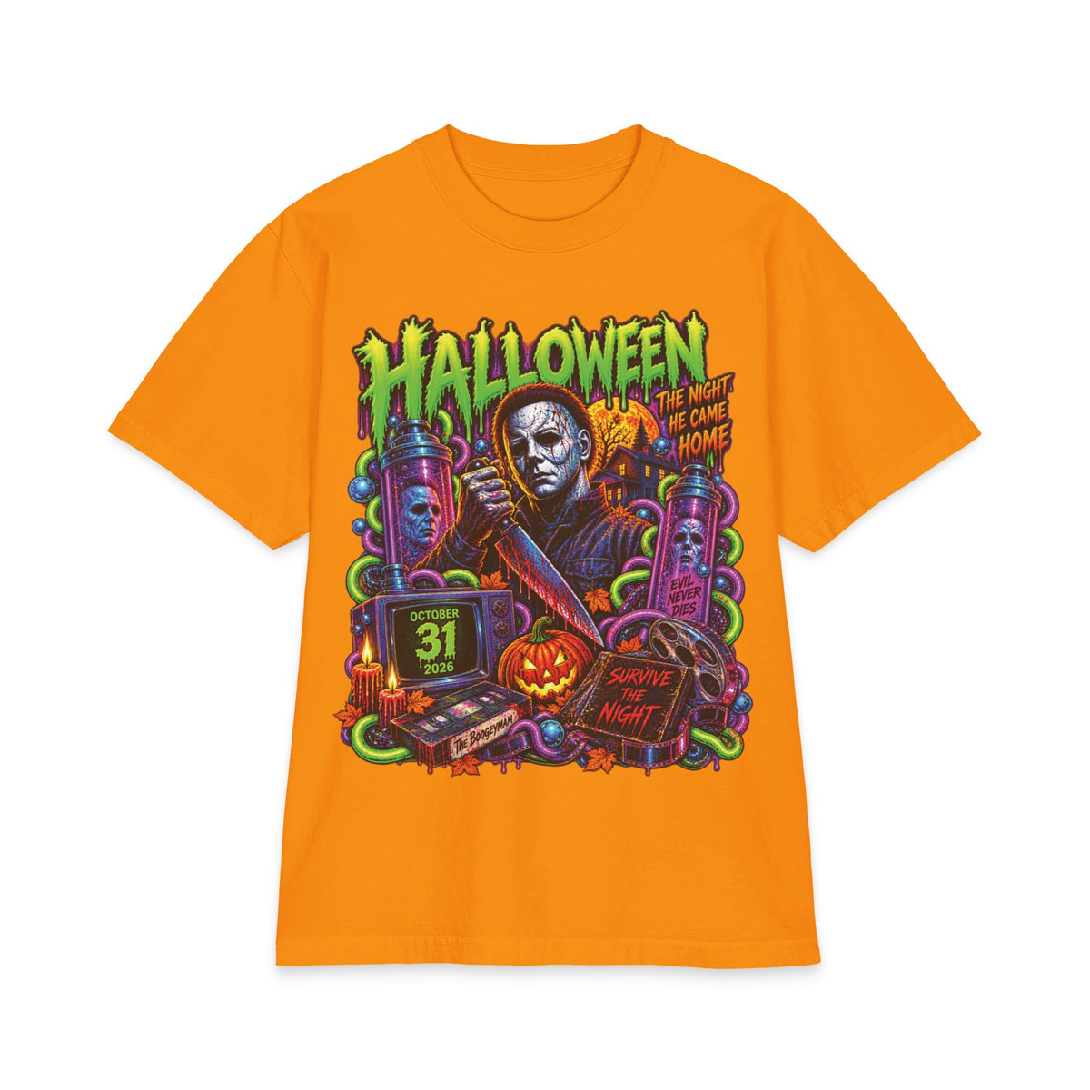 Halloween Michael Myers Horror Movie T-Shirt | Retro Neon Slashers