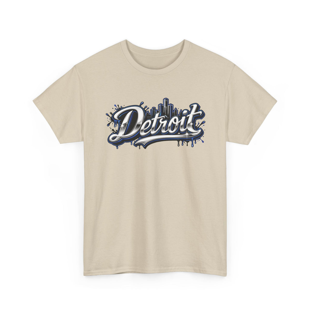Detroit Script Tee | 313 Drip Skyline T-Shirt
