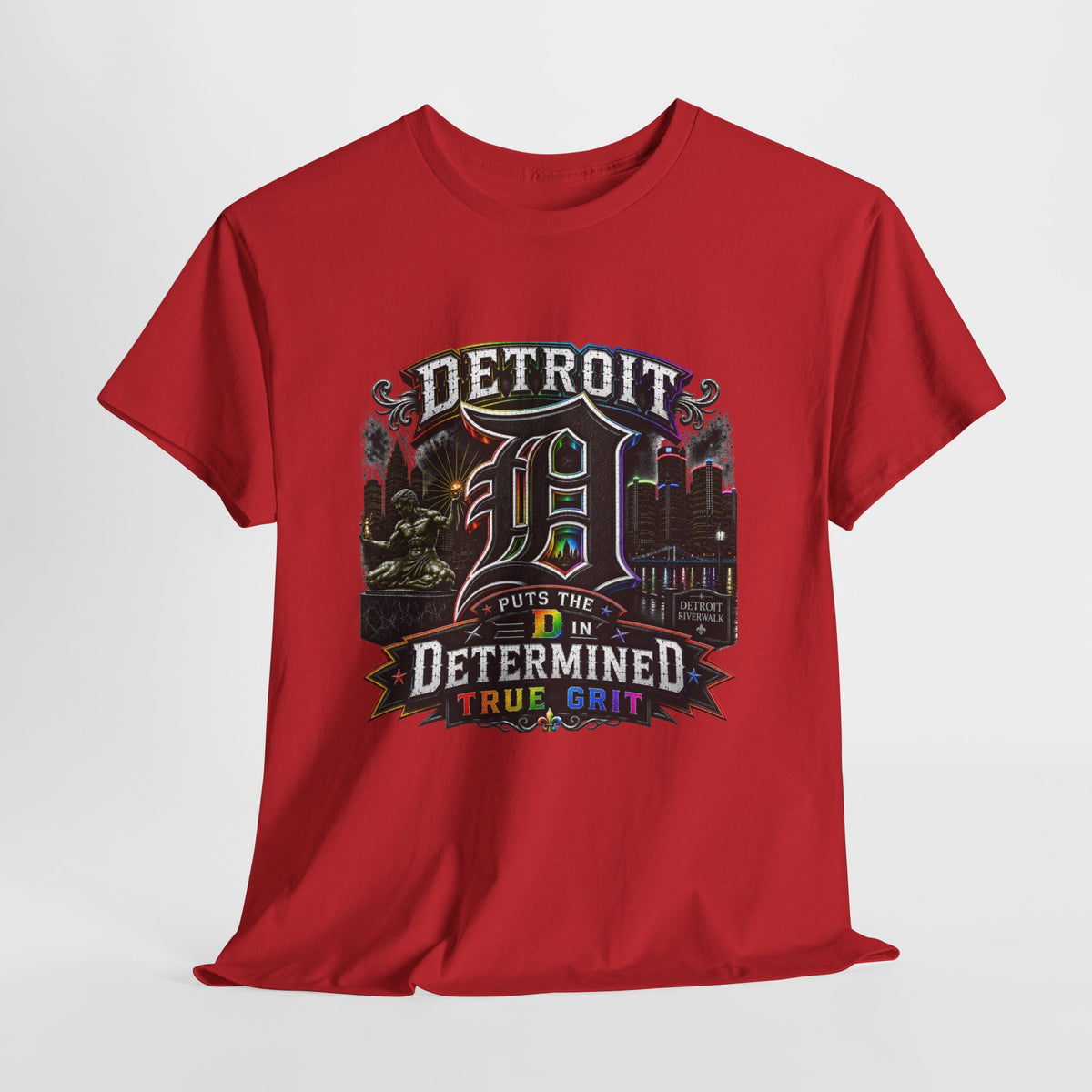 Detroit D Skyline Determined True Grit T-Shirt | City Pride Tee
