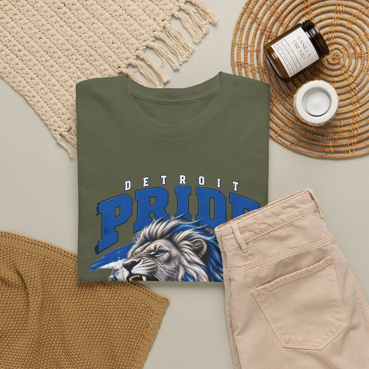 Detroit Pride Comes Before the Fall Lion Graphic T-Shirt