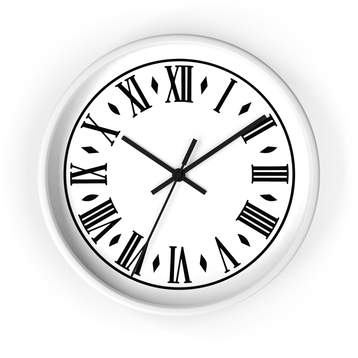 Roman Numeral Clock Wall Clock | Black Frame, Classic Vintage Face