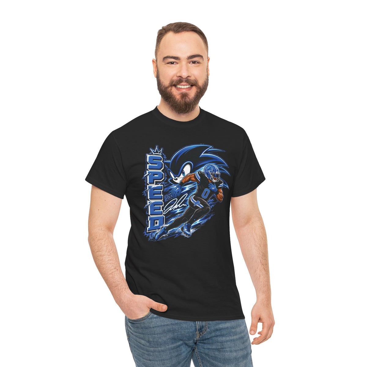 Speed Demon Sonic character Tee | Retro Gaming graphic shirt