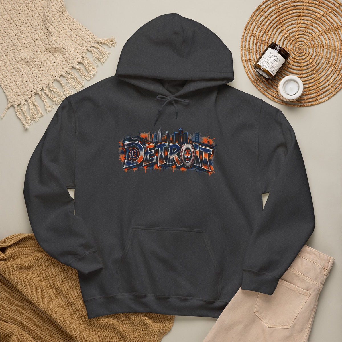 Detroit graffiti skyline Hoodie | Cityscape street art sweatshirt