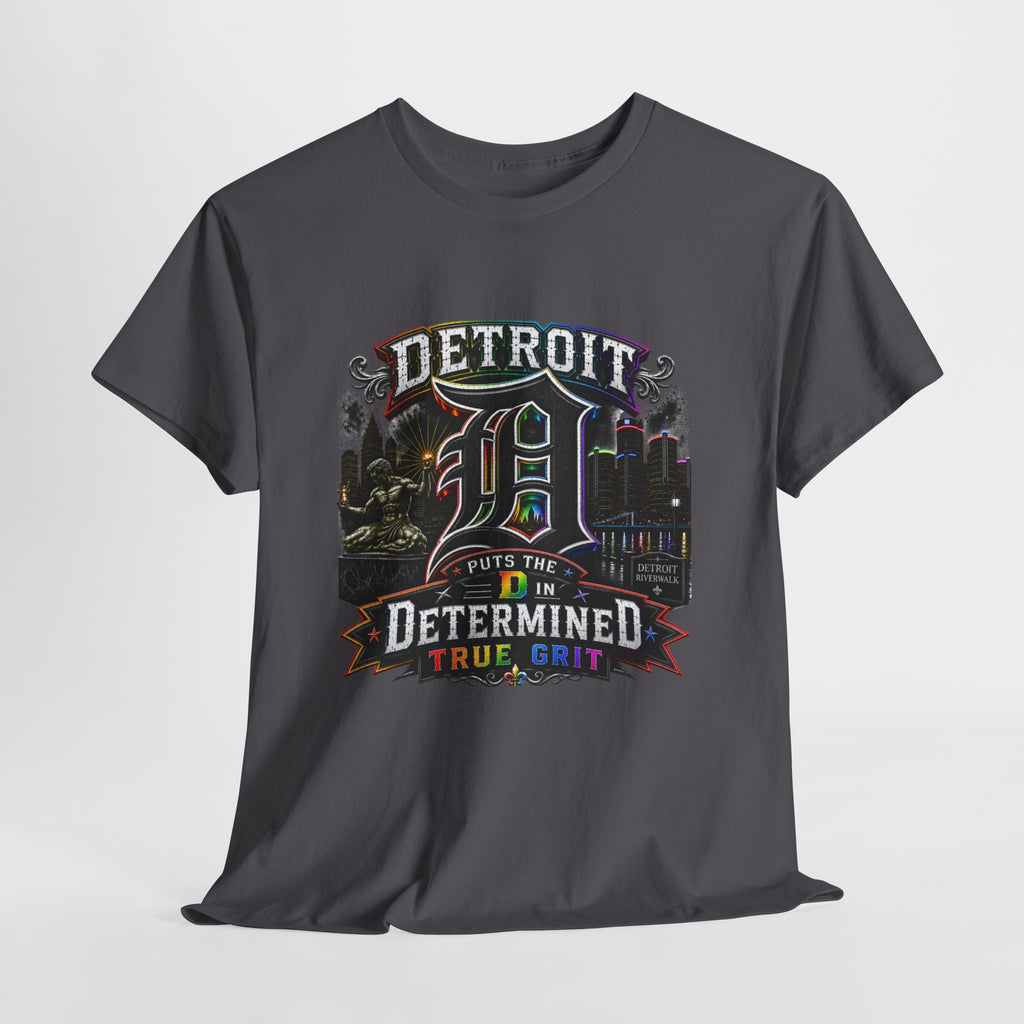 Detroit D Skyline Determined True Grit T-Shirt | City Pride Tee
