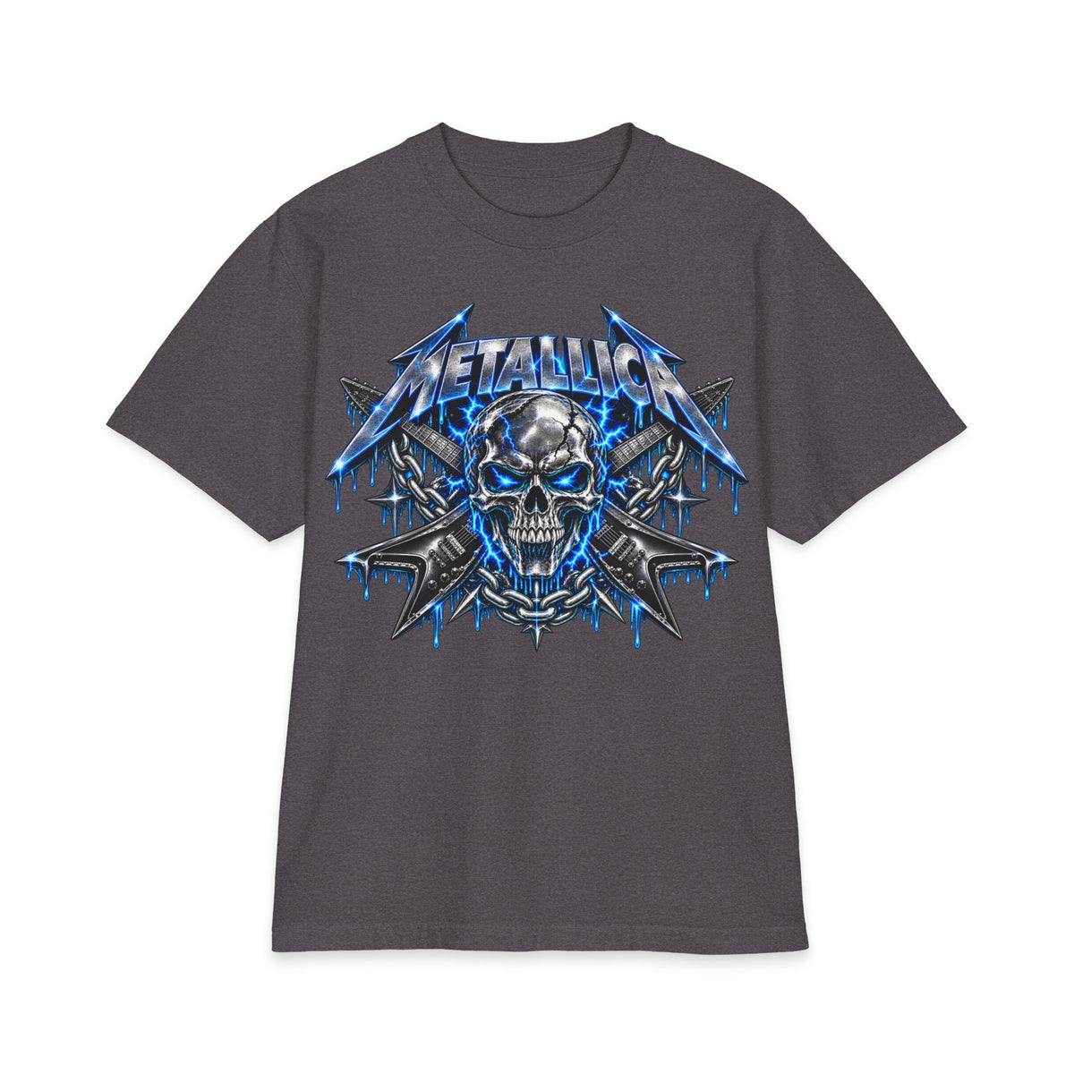 Metallica Skull Lightning T-Shirt | Band Logo Graphic Tee