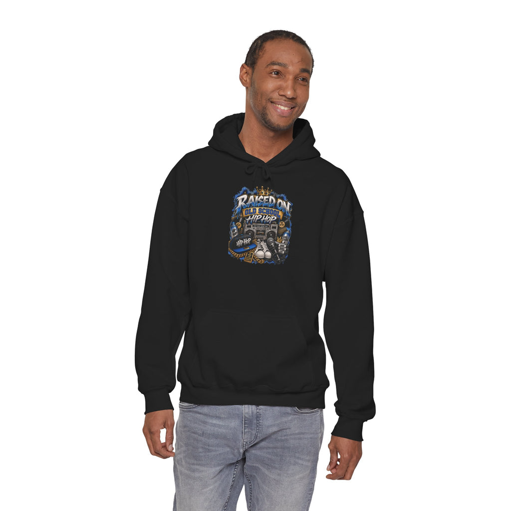 Raised On hip hop Hoodie | Vintage Guitar Skull Band Design