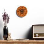 She got a knife acrylic wall clock | Halloween horror decor, orange skull design