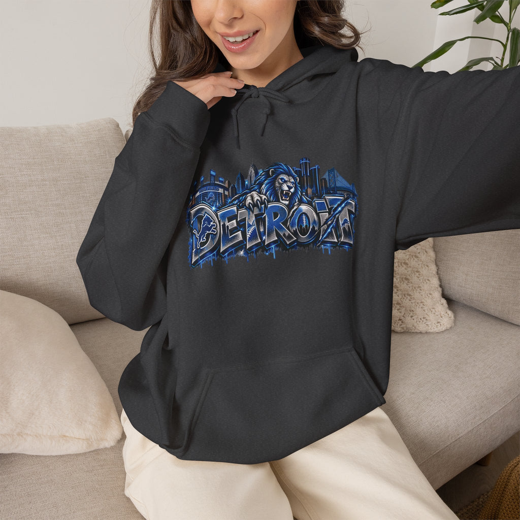 Detroit Graffiti Style Hoodie | City Skyline Street Art Pullover