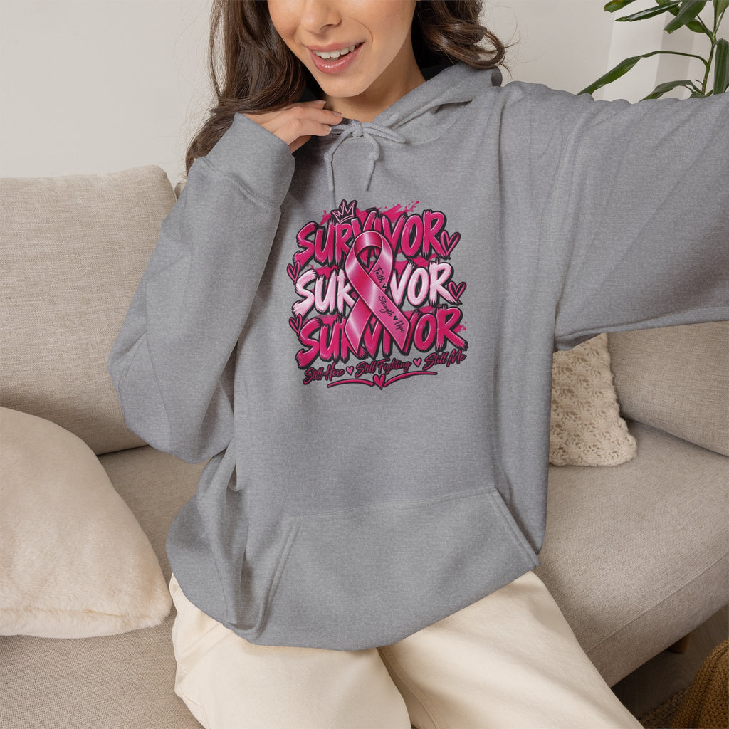 Survivor Pink Ribbon Graphic Hoodie | Breast Cancer Awareness