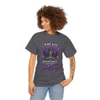 Grim Reaper Skull with Purple Flames T-Shirt | Gothic Death Quote Tee