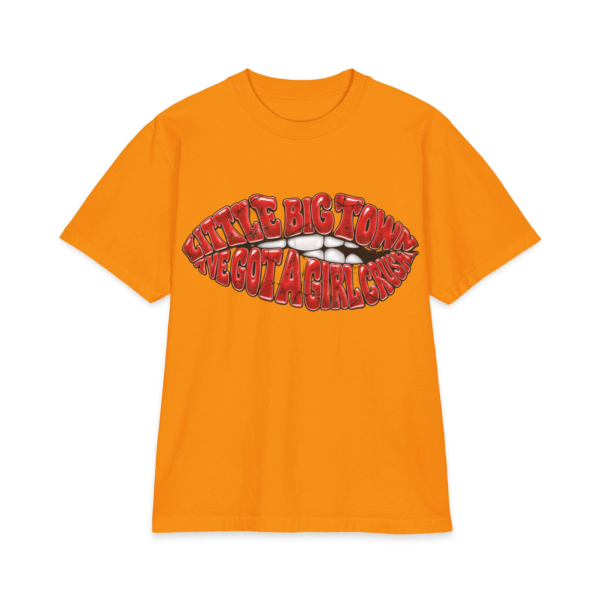 Big Little Town Lips Graphic T-Shirt | Retro Red Lip Art