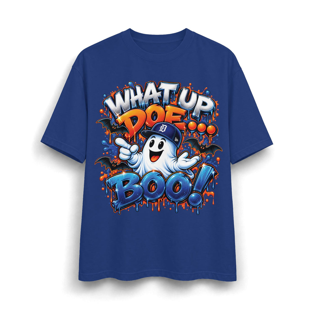 What Up Doe Boo! ghost graphic T-Shirt | Halloween street art drip design