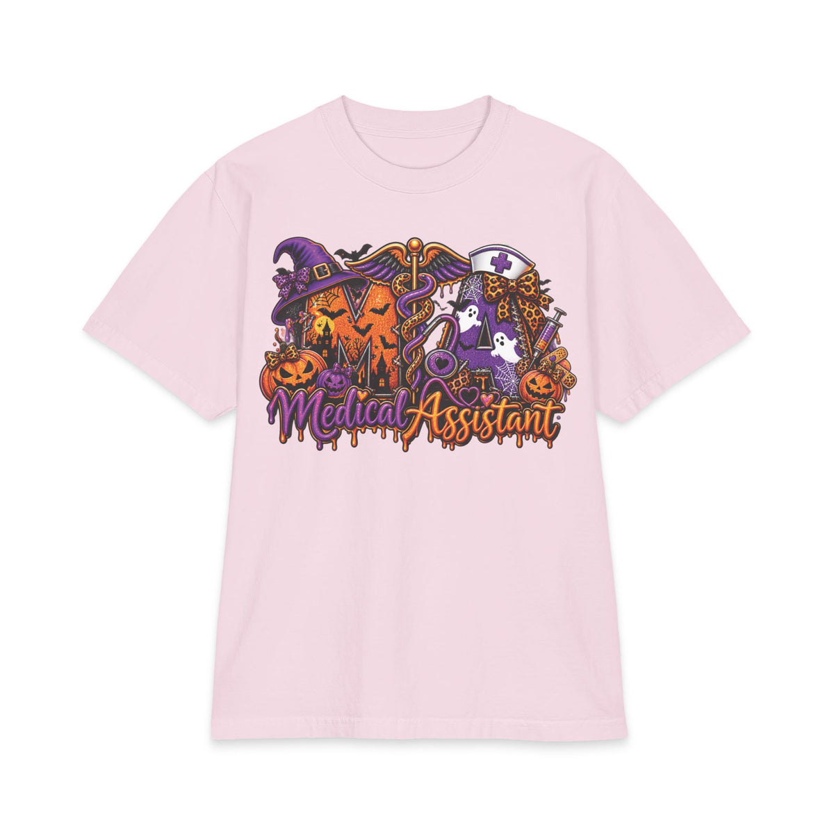Halloween Medical Assistant T-Shirt | Witch Pumpkin Caduceus Nursing Tee