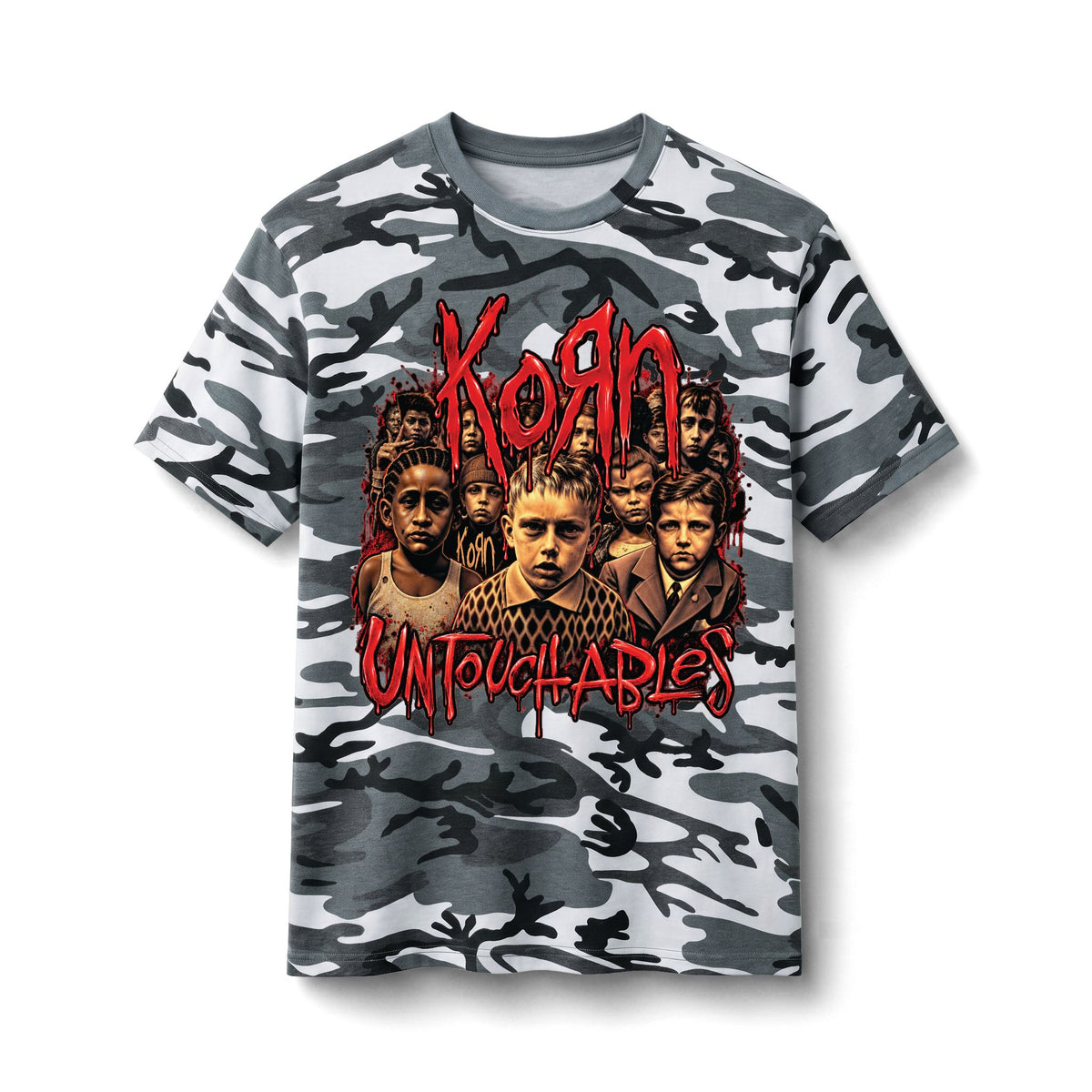 Korn Untouchables Camo Tee | Band Graphic Shirt