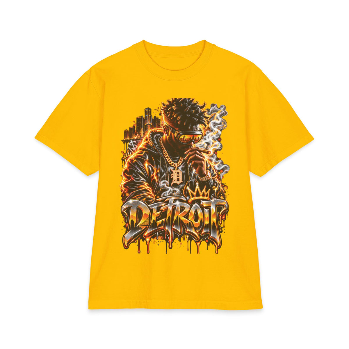 Detroit King Streetwear T-Shirt | Urban Graffiti Dripping City Design