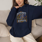 Detroit skyline determined slogan Hoodie | Motor City vintage style