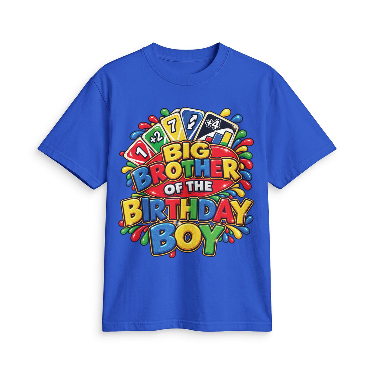 Big Brother of the Birthday Boy T-Shirt | Colorful Game Card Party Design