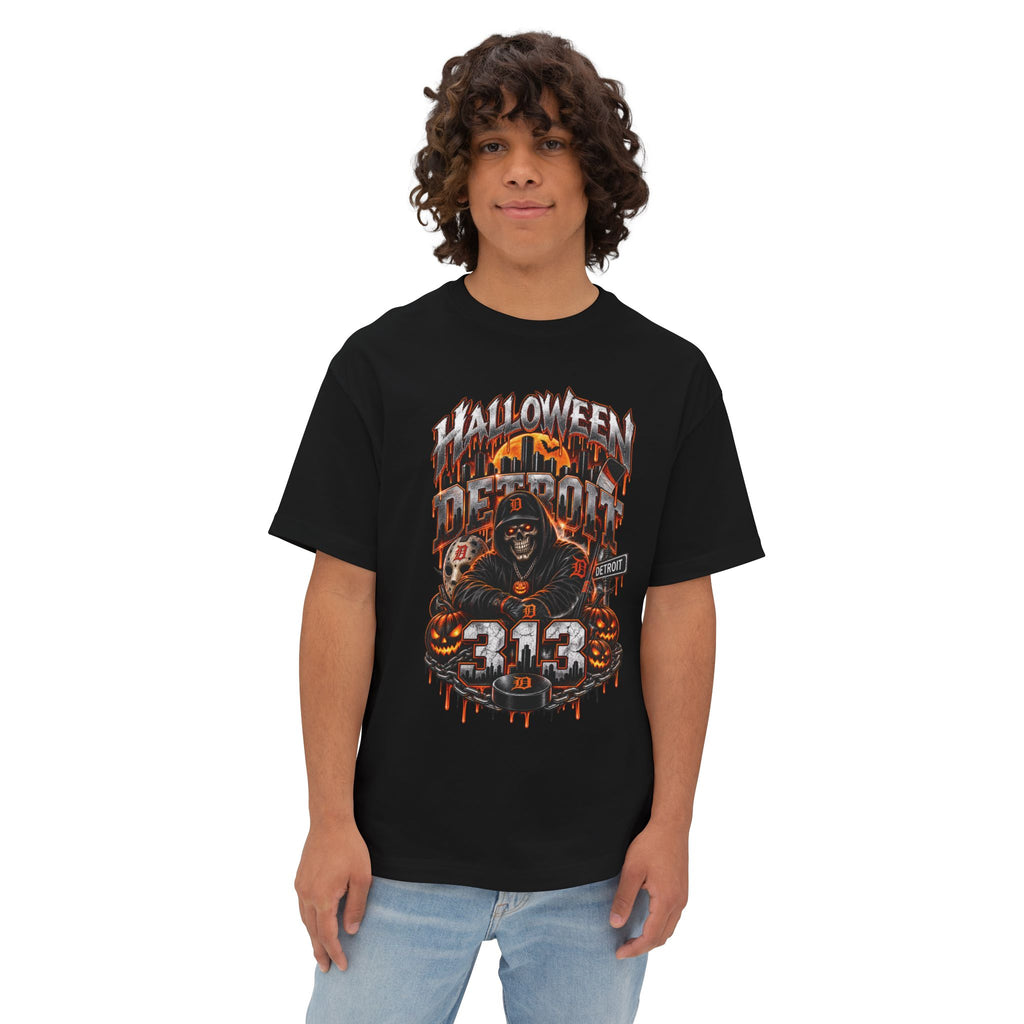 Halloween Reaper Graphic Tee | Skull Pumpkin 313 Design