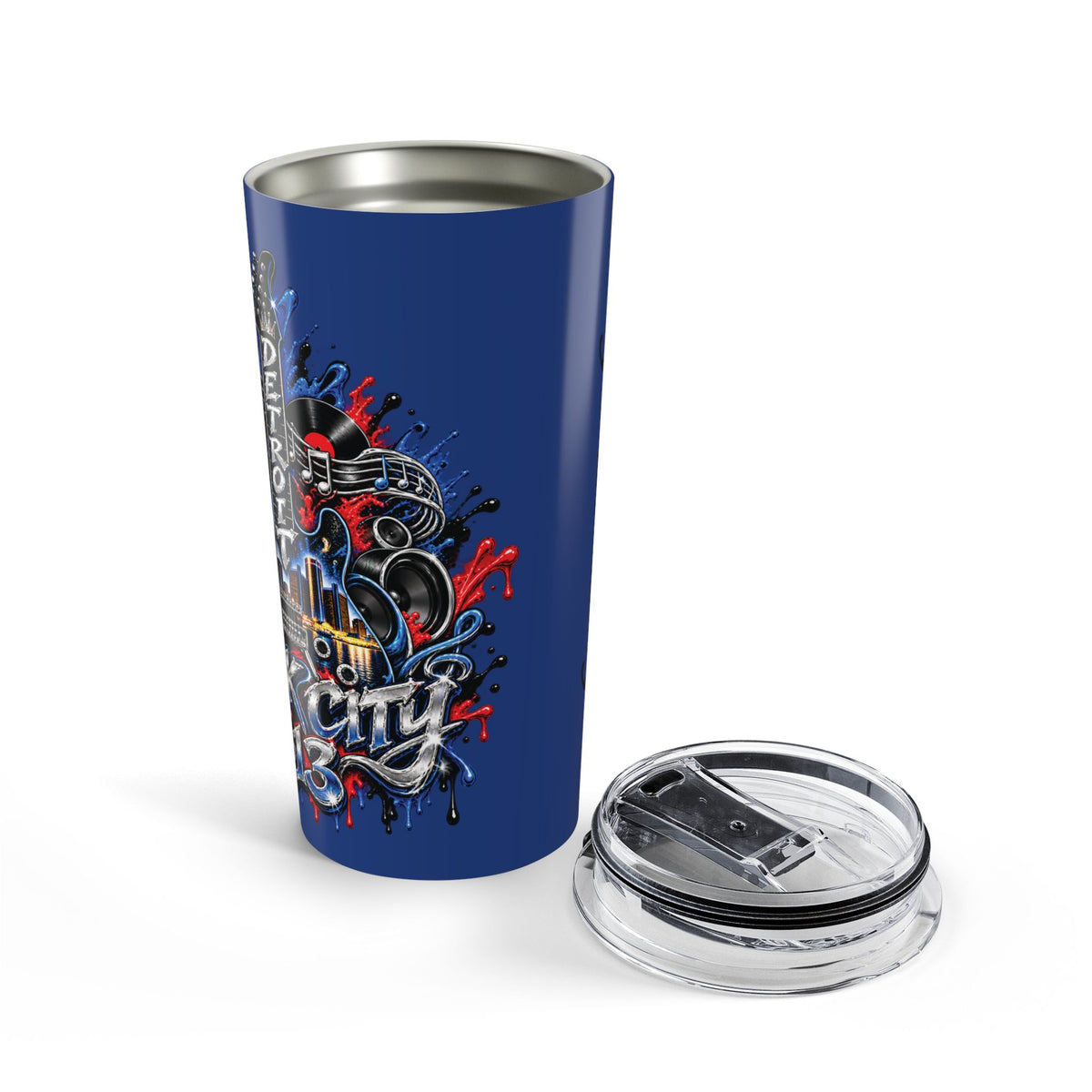 Retro Music Guitar Graffiti Tumbler | 20oz Stainless Steel Travel Cup