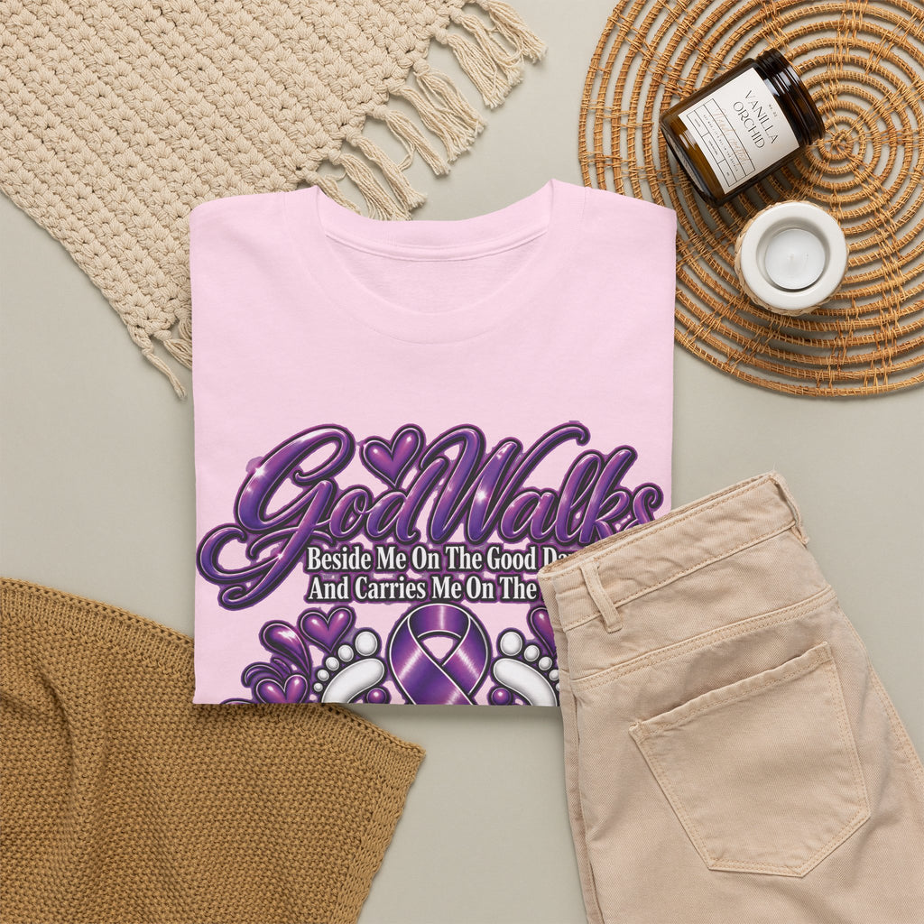 Never Walk Alone Lupus Ribbon Tee | Purple Awareness Ribbon, Support Shirt
