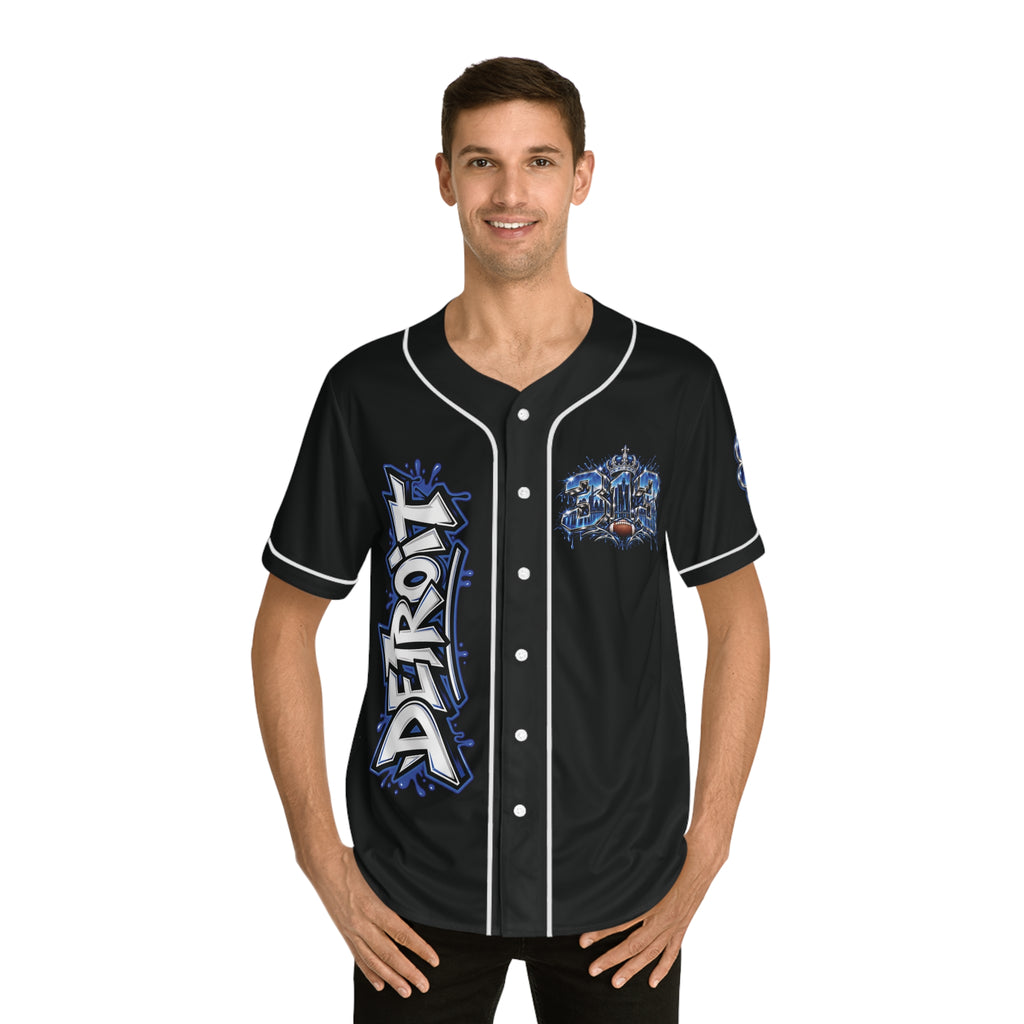 Detroit Football Lion Graphic Baseball Jersey | Detroit Pride