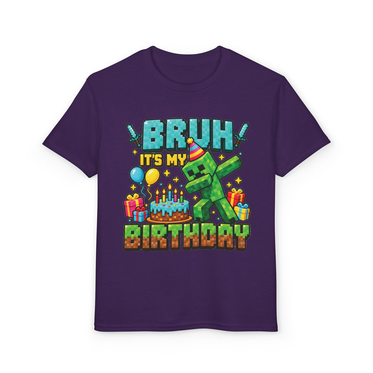Bruh It’s My Birthday Minecraft Youth T-Shirt