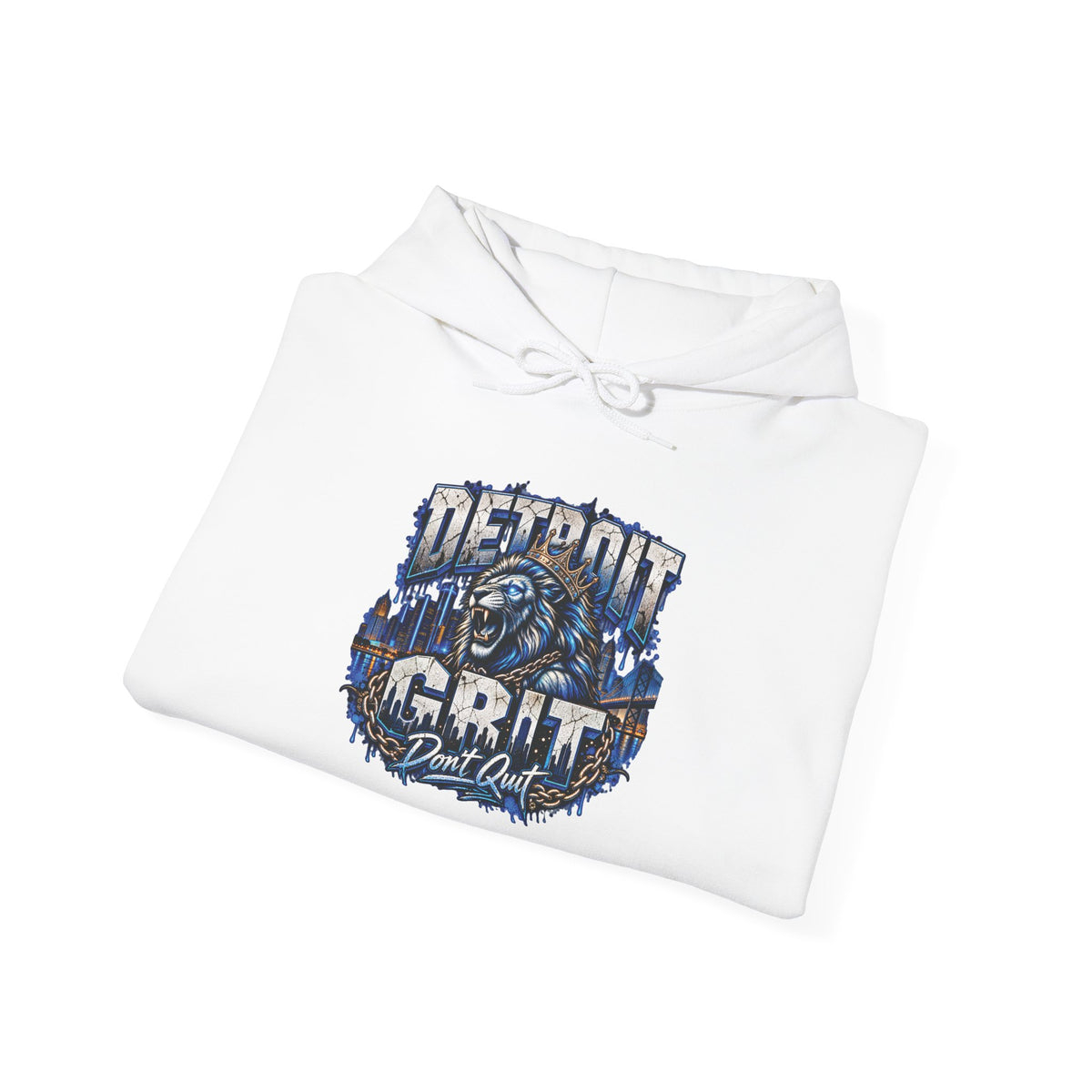 Detroit Grit graphic Hoodie | Motor City skyline, industrial vintage design
