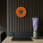 She got a knife acrylic wall clock | Halloween horror decor, orange skull design
