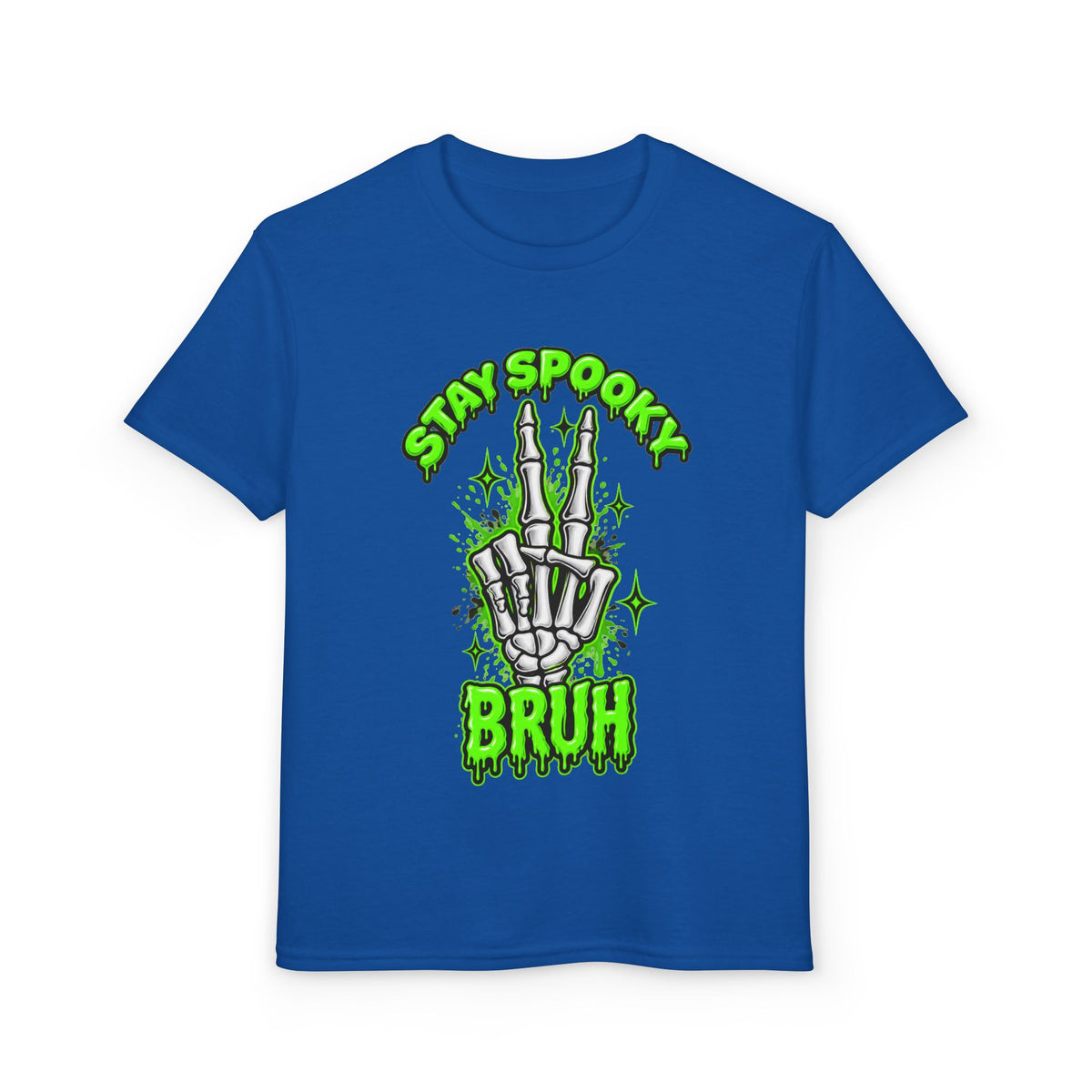 Stay Spooky Bruh T-Shirt | Skeleton Hand Halloween Graphic