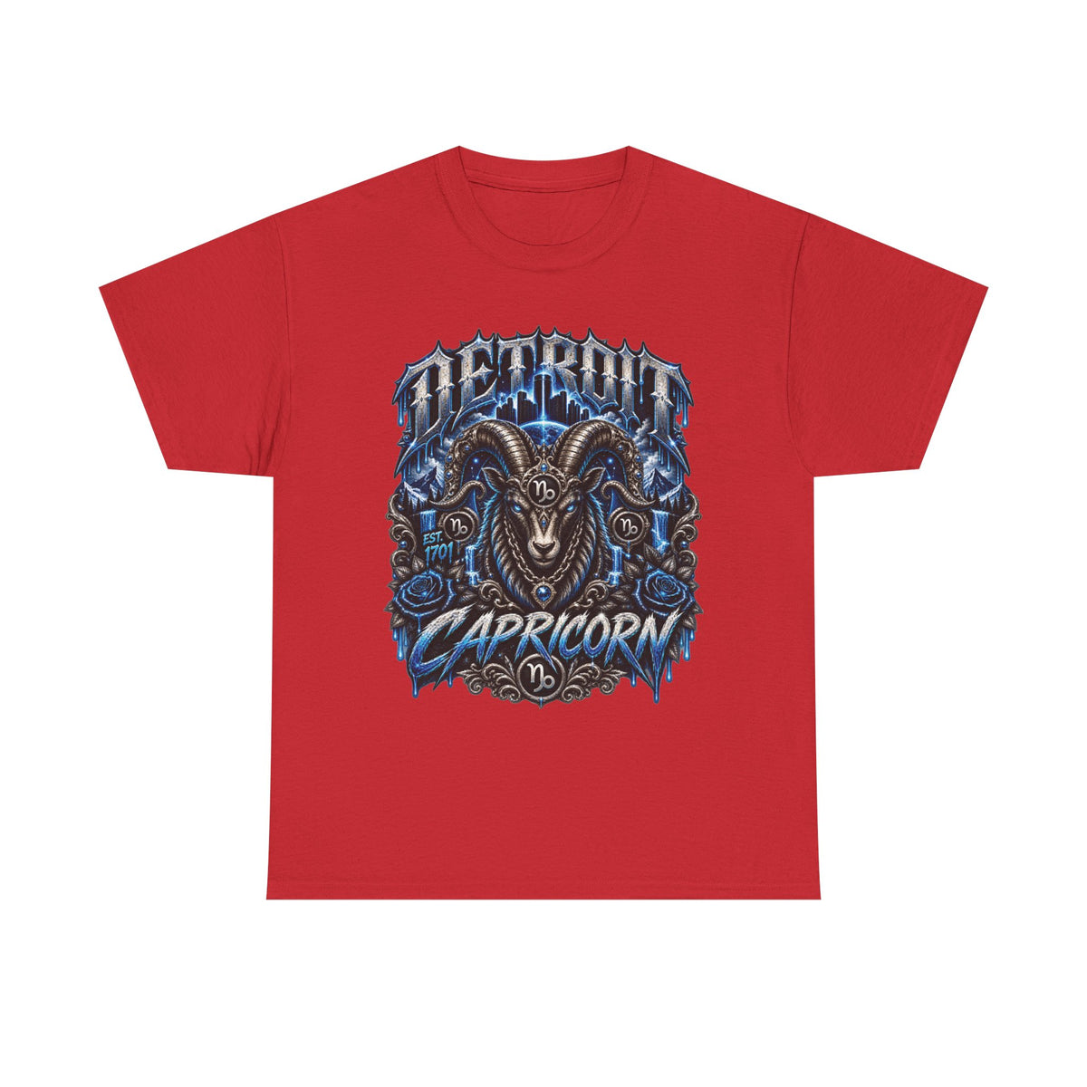 Capricorn Goat Graphic Tee | Zodiac Detroit Illustration T-Shirt