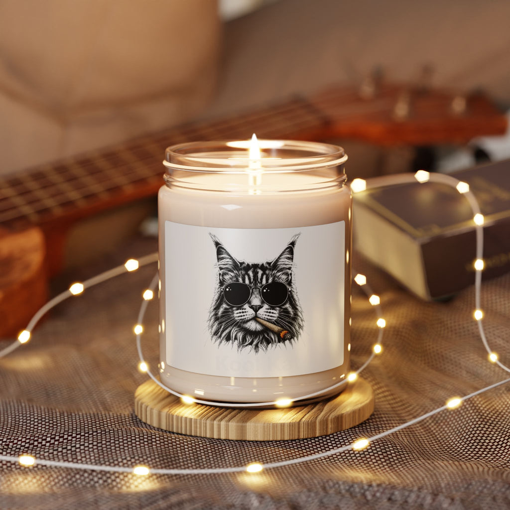 Cool Cat with Sunglasses and Cigar Candle | 9oz Soy Jar