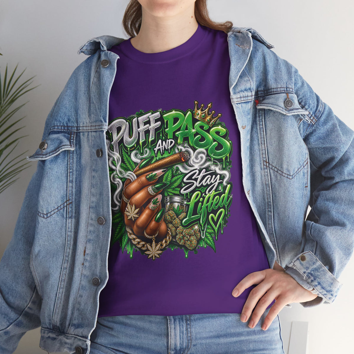 Puff and Pass Stay Lifted T-Shirt | Cannabis Leaf Graphic Tee