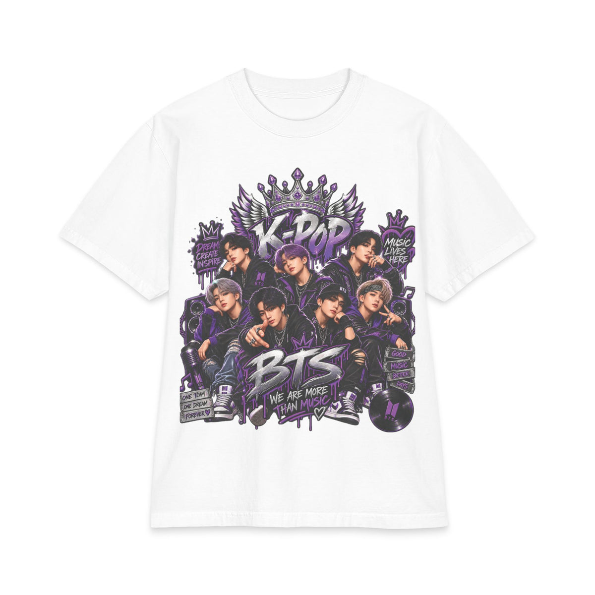 BTS K-Pop Band Graphic Tee | KPOP Members Portrait T-Shirt