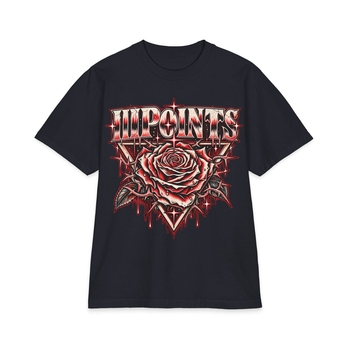 Three Points Rose Graphic T-Shirt | Band Tour Poster Style