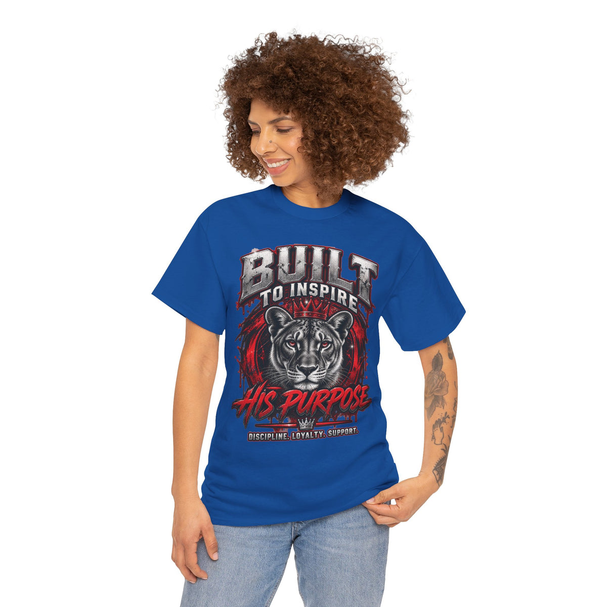 Built to Inspire His Purpose Couples Tiger Graphic T-Shirt