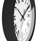 Roman Numeral Clock Wall Clock | Black Frame, Classic Vintage Face