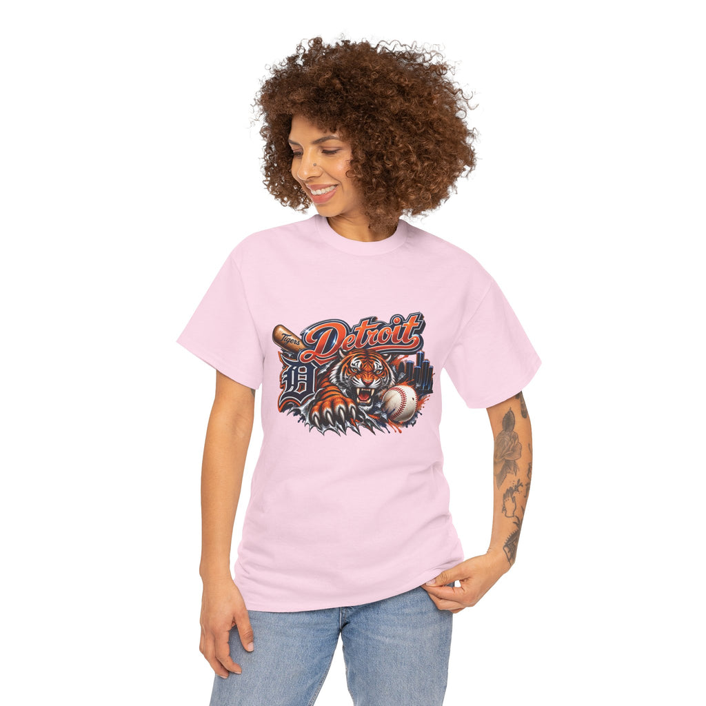 Detroit Tiger Baseball T-Shirt | Detroit skyline, claw marks