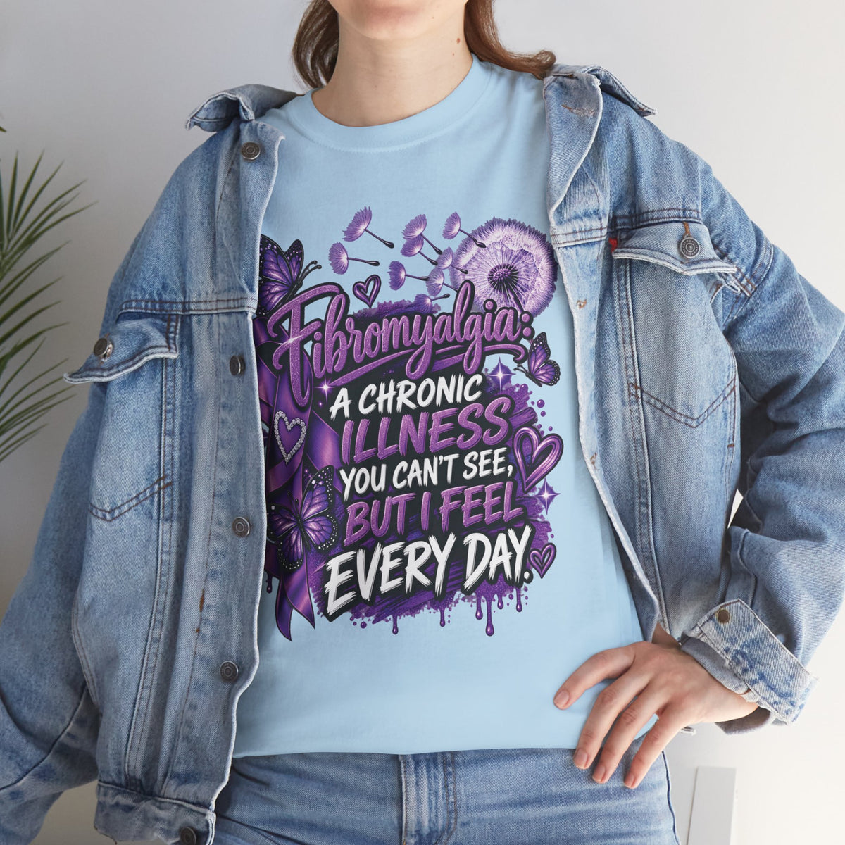 Fibromyalgia Awareness ribbon shirt | T-Shirt, Chronic Illness Support, Purple Awareness