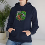 Puff Pass Stay Lifted Hoodie | Cannabis Leaf, Smoky Hand Illustration