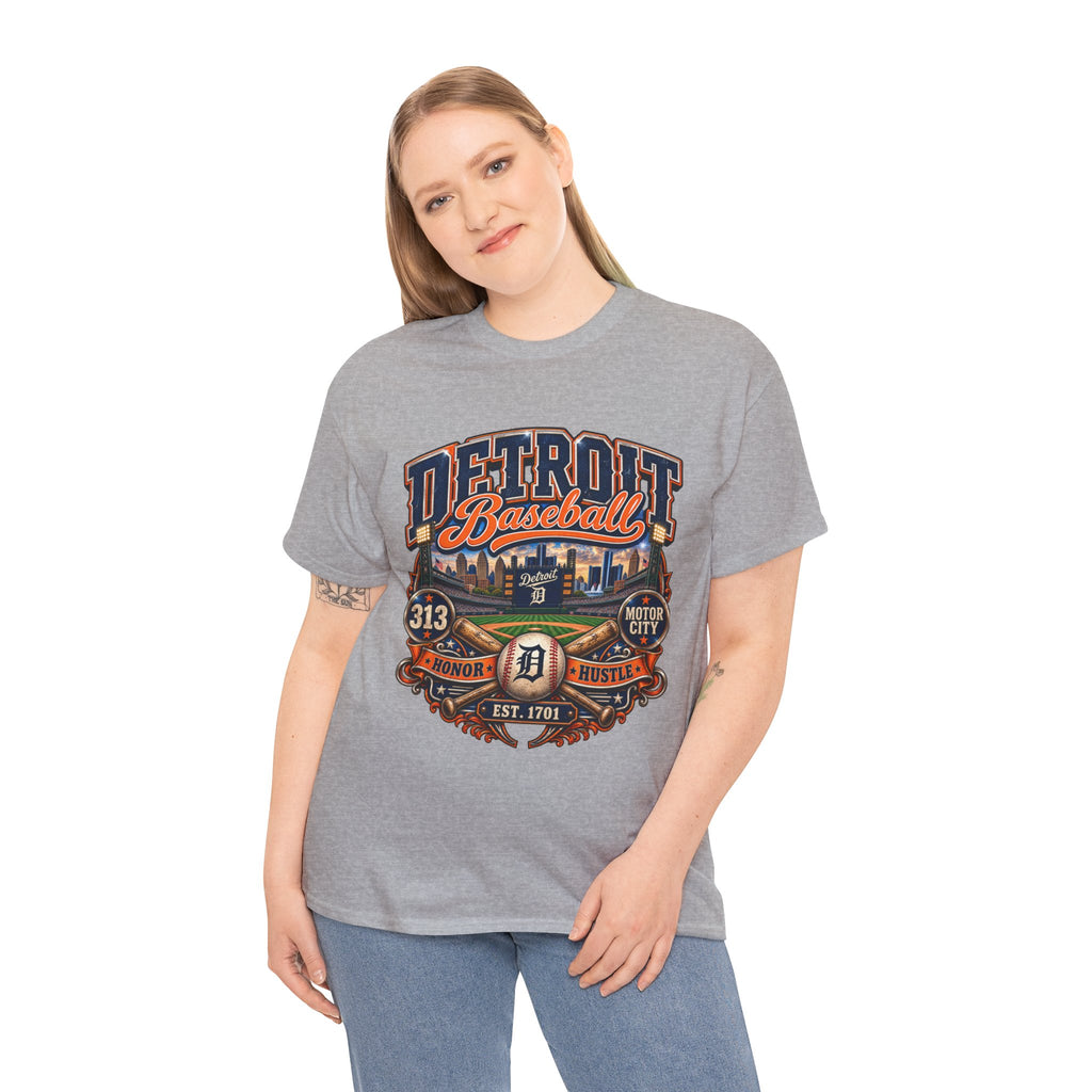 Detroit Baseball Tee | Motor City 313 Vintage Baseball Design